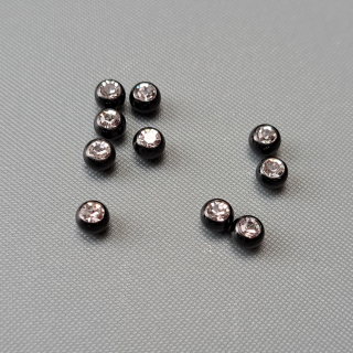 Náhradné guličky s kamienkom čierne 1,2mm/3mm,4mm 