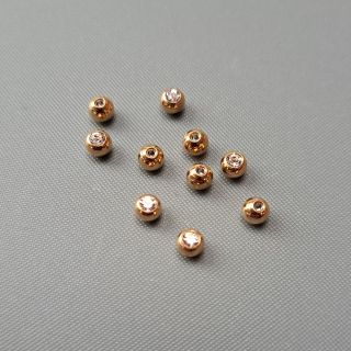 Guličky zlaté s kamienkami 1,2mm/4mm