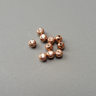 Guličky ružové zlato s kamienkom 1,2mm/4mm