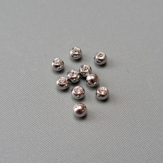 Guličky strieborné s kamienkom 1,2mm/3mm,4mm