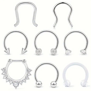 Kotulka septum 1,2mm rôzne druhy strieborné